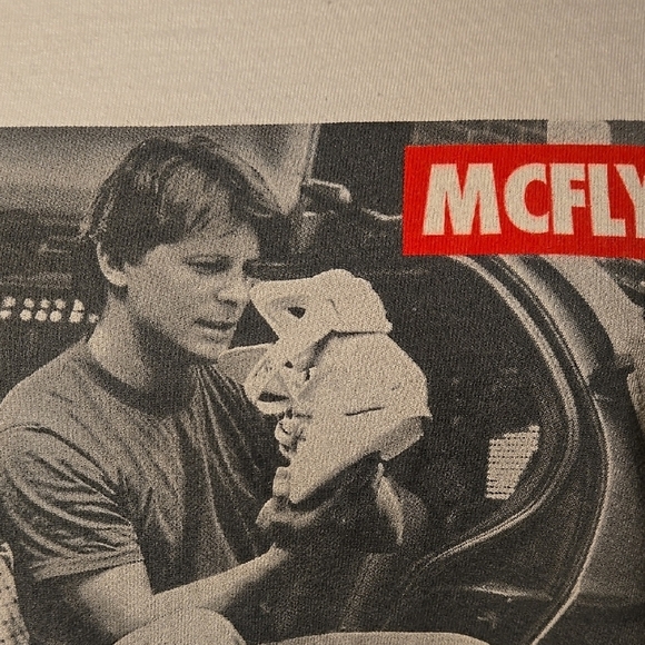 White Graphic Tee with McFly Print - Picture 2 of 8